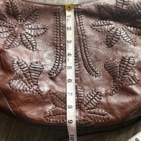 Lucky Brand Stitched Brown Leather Bag - Picture 6 of 7